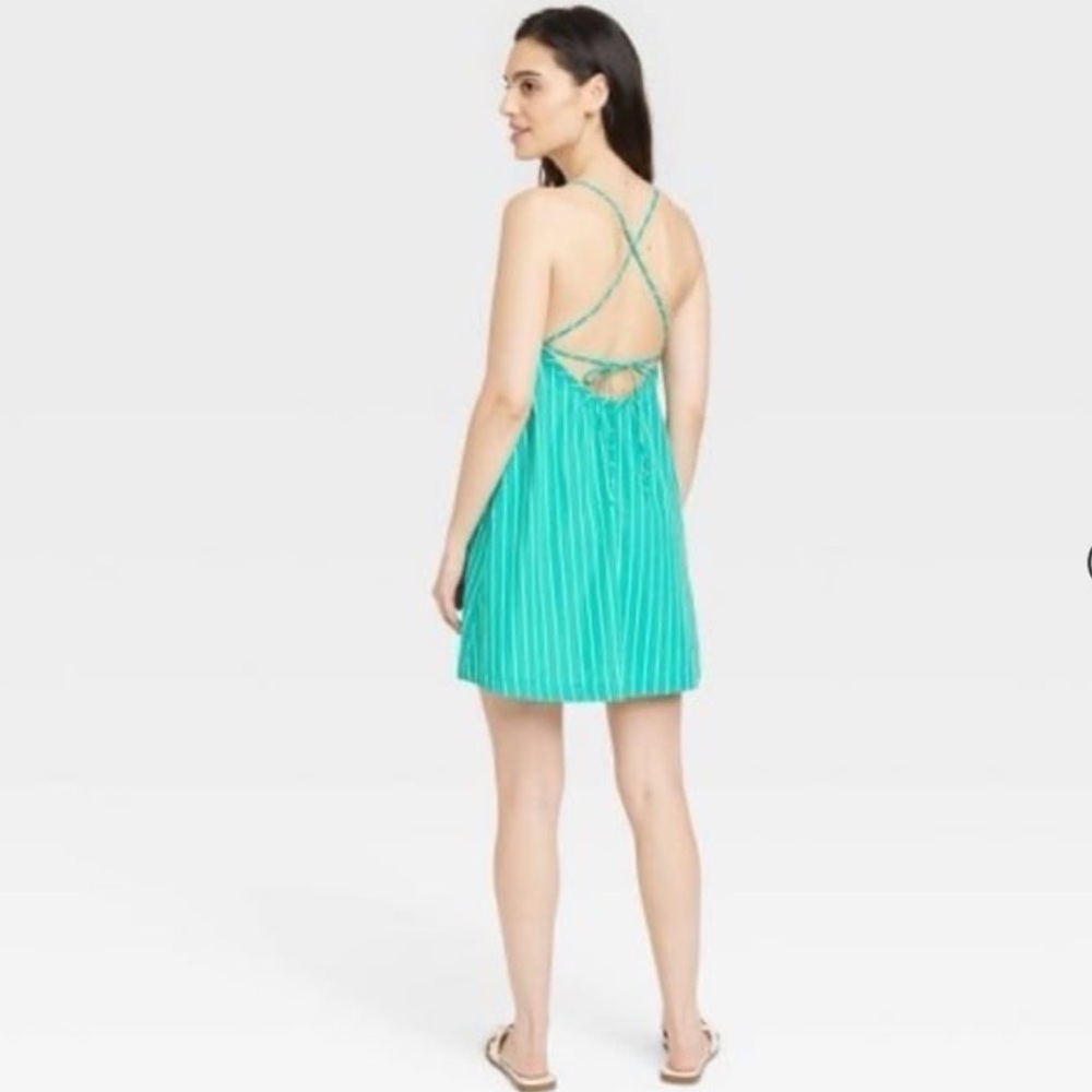 NWOT A New Day Green Striped Sundress - Picture 3 of 11